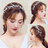 Silver Pearl Flower Headband Bridal Wedding Crown Hair Accessories Hair Band