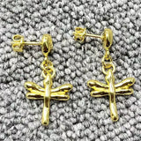 Dragonfly Earrings 925 Silver 14K Gold Plated Party Jewelry