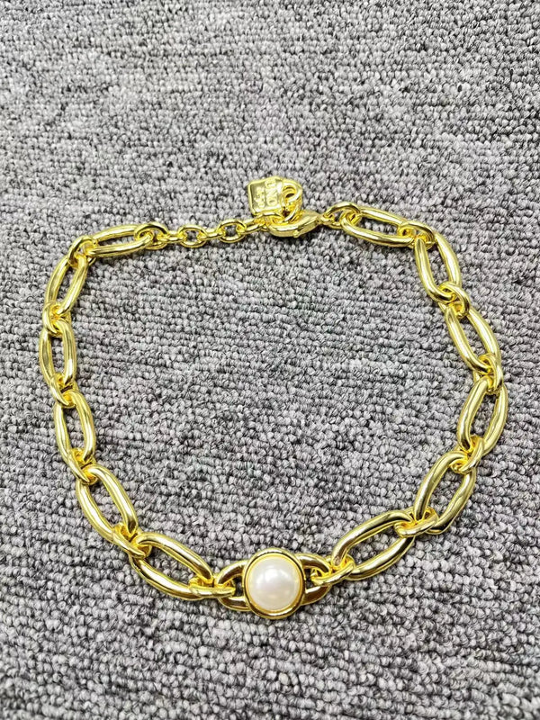 UNOde50 925 Silver 14K Plated Pearl Necklace