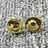 UNOde50 925 14K Silver Round Earrings, Holiday Jewelry