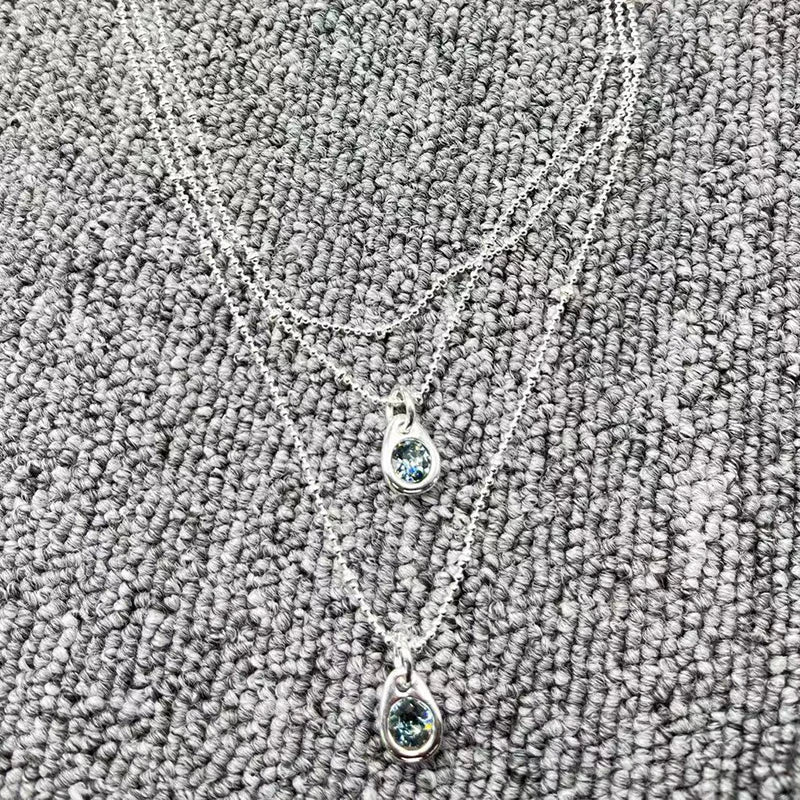 925 Round Sapphire Jewelry Electroplated by UNOde50