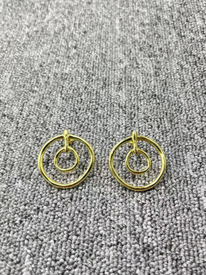 UNOde50 925 Silver 14K Double Ring Earrings Jewelry