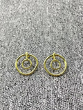 UNOde50 925 Silver 14K Double Ring Earrings