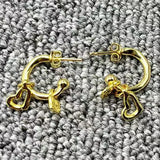 Heart Shaped Pendant Earrings 925 Silver 14K Jewelry