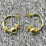UNOde50 925 Silver 14K Hoop Earrings Jewelry