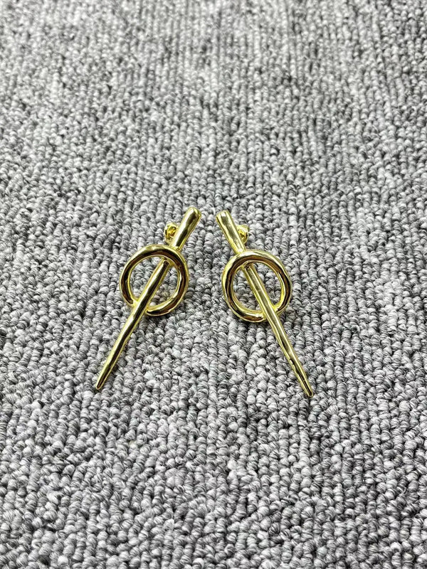 UNOde50 Silver & 14k Pin Earrings