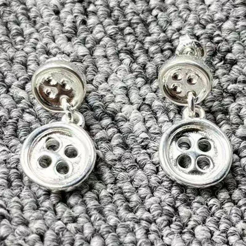 UNOde50 925 Silver Button Earrings Holiday Jewelry