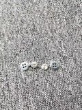 UNOde50 925 Silver Button Earrings Holiday Jewelry