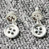 UNOde50 925 Silver Button Earrings Holiday Jewelry