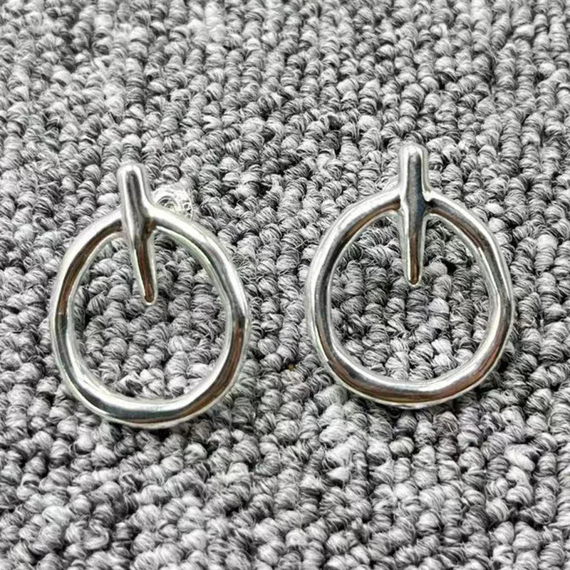 UNOde50 925 Silver Needle Earrings Jewelry