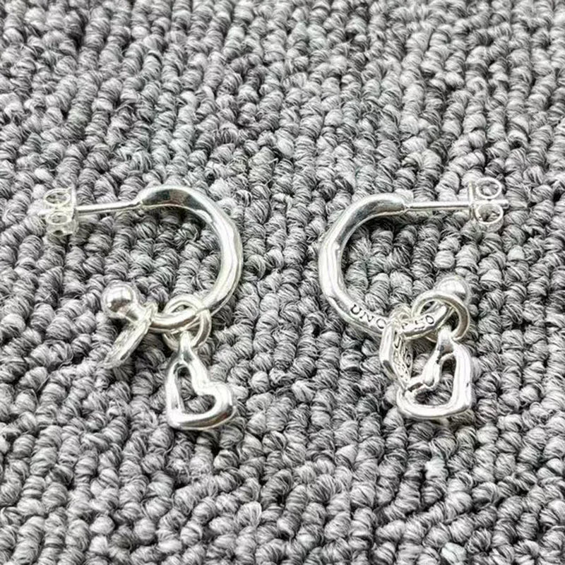 UNOde50 925 Silver Heart Pendant Earrings Jewelry