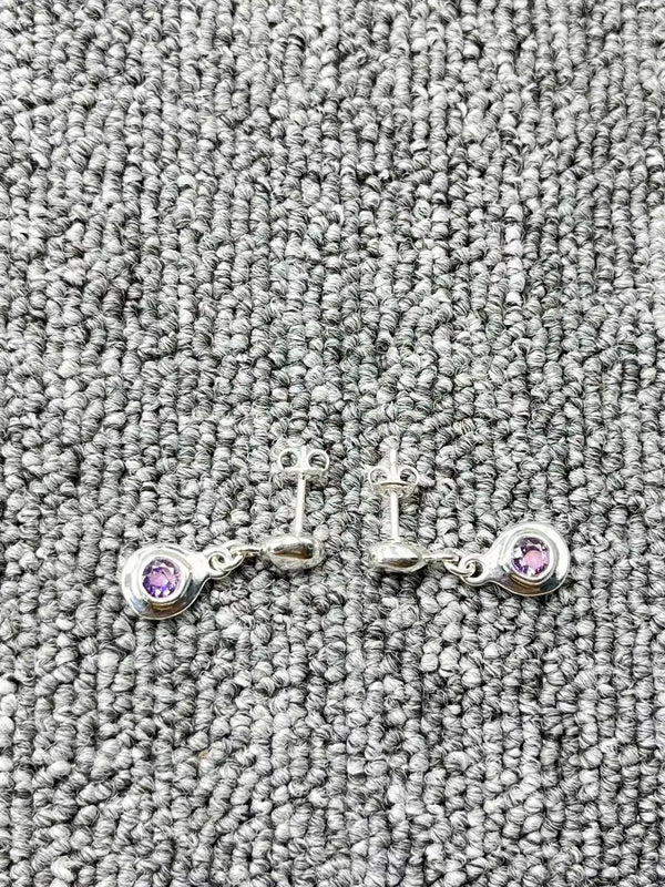 UNOde50 925 Silver Purple Earrings Jewelry