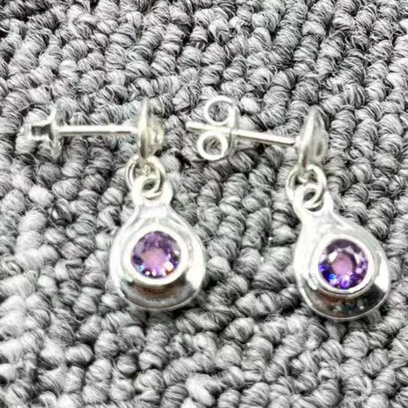 UNOde50 Silver Purple Crystal Earrings
