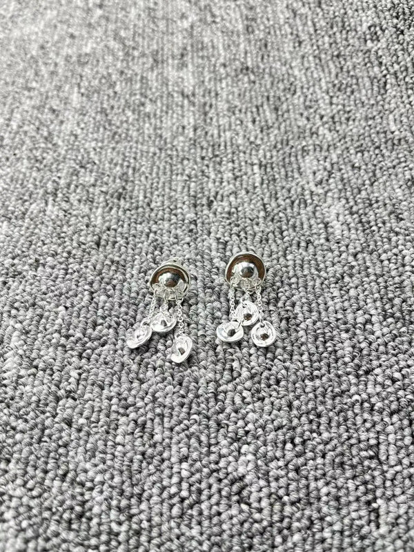 UNOde50 925 Silver Round Charm Beads Earrings