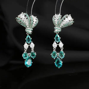 Water Drop Shape Earrings S925 Silver Gorgeous Women Fine Jewelry