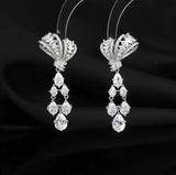 Water Drop Shape Earrings S925 Silver Gorgeous Women Fine Jewelry