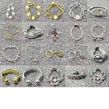 925 Silver Plated Charm Beads Bracelet Keychain