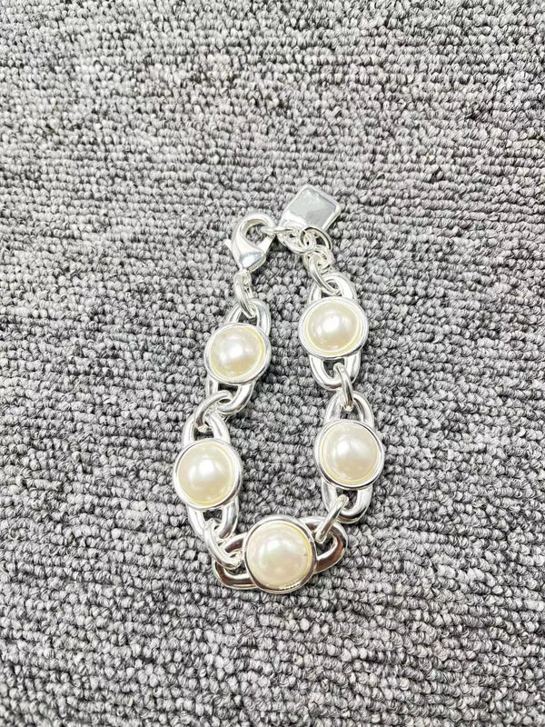 925 Silver Plated Charm Beads Bracelet Keychain