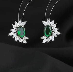 Zircon Flower Earrings S925 Silver Women's Accessories