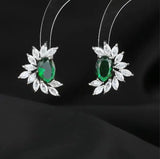Zircon Flower Earrings S925 Silver Women's Accessories