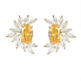 Zircon Flower Earrings S925 Silver Women's Accessories
