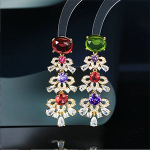 Flower Tassel Earrings S925 Silver Needle Women's All-Match Jewelry