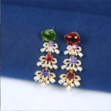 Flower Tassel Earrings S925 Silver Needle Women's All-Match Jewelry