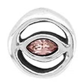 Rose Stone Inlaid Silver Earrings for Women