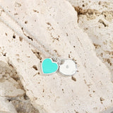 Double Heart Enamel Necklace S925 Sterling Silver Classic Womens Jewelry
