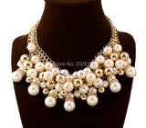 Chunky Chain Pearl Necklace for Wedding Party