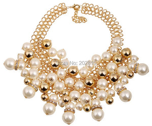 Chunky Chain Pearl Necklace for Wedding Party