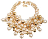 Chunky Chain Pearl Necklace for Wedding Party