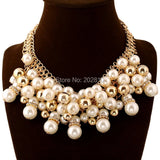Chunky Chain Pearl Necklace for Wedding Party