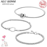 Mother's Fit 925 Sterling Silver Snake Chain Bangle Bracelet for Women