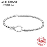 Mother's Fit 925 Sterling Silver Snake Chain Bangle Bracelet for Women