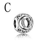 A-Z Letter Charm DIY Beads for 925 Silver Bracelet D009