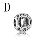 A-Z Letter Charm DIY Beads for 925 Silver Bracelet D009