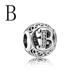 A-Z Letter Charm DIY Beads for 925 Silver Bracelet D009