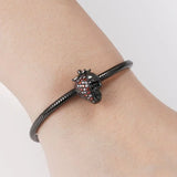 925 Silver Charm Strawberry Skull Pendant for Bracelet Making