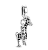 925 Sterling Silver Giraffe Pendant Dangle Beads Charms for Bracelet Making