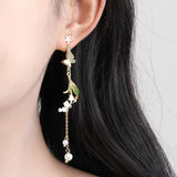 Pearl Tassel Butterfly Flower Earrings