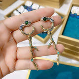 Punk Metal Texture 925 Silver Needle Women's Earrings