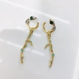 Punk Metal Texture 925 Silver Needle Women's Earrings