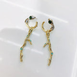 Punk Metal Texture 925 Silver Needle Women's Earrings