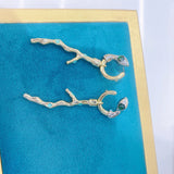 Punk Metal Texture 925 Silver Needle Women's Earrings