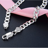 Real S925 Pure Silver Men Bracelet Whip Chain Boys Jewelry