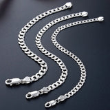 Real S925 Pure Silver Men Bracelet Whip Chain Boys Jewelry