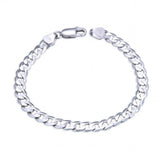 Real S925 Pure Silver Men Bracelet Whip Chain Boys Jewelry