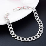 Real S925 Pure Silver Men Bracelet Whip Chain Boys Jewelry