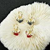 Red Sweet Aging Earrings, Big Jewelry Earrings